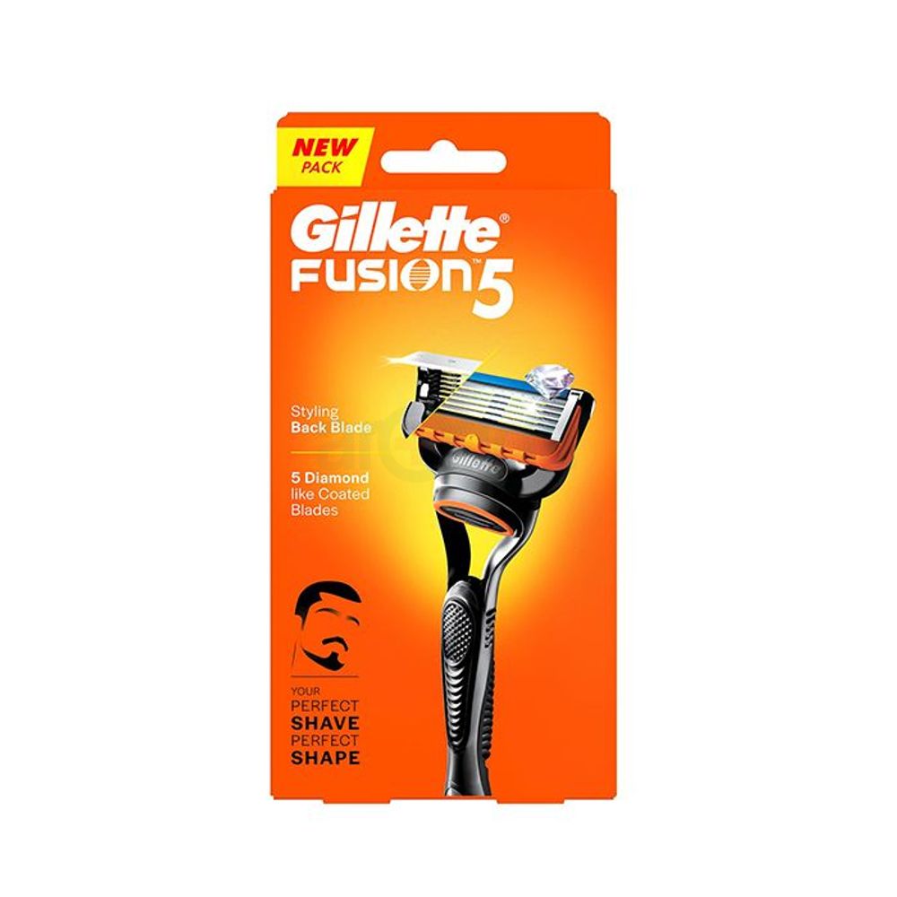 Gillette Fusion 5 Razor with Styling Black Blade & 5 Diamond Like Coated Blades  