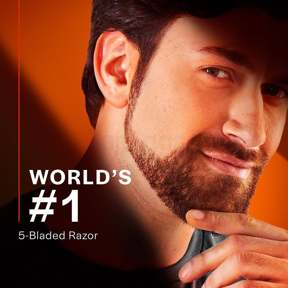 Gillette Fusion 5 Razor with Styling Black Blade & 5 Diamond Like Coated Blades  