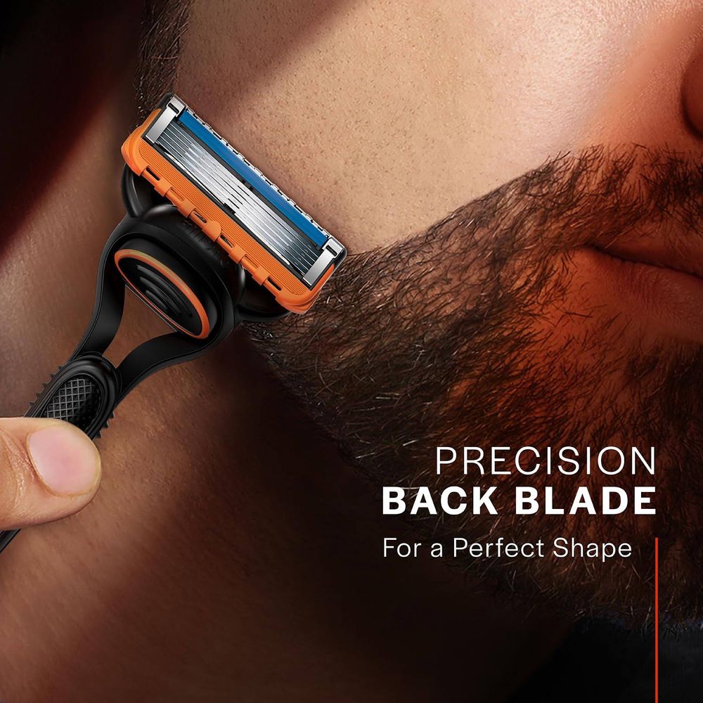Gillette Fusion 5 Razor with Styling Black Blade & 5 Diamond Like Coated Blades  