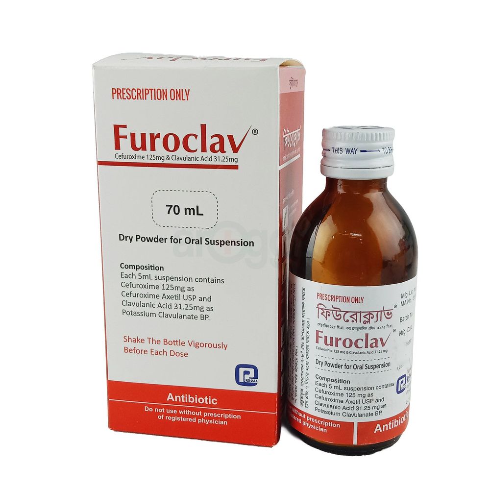 Furoclav 70ml Suspension 125mg+31.25mg/5ml Powder for Suspension