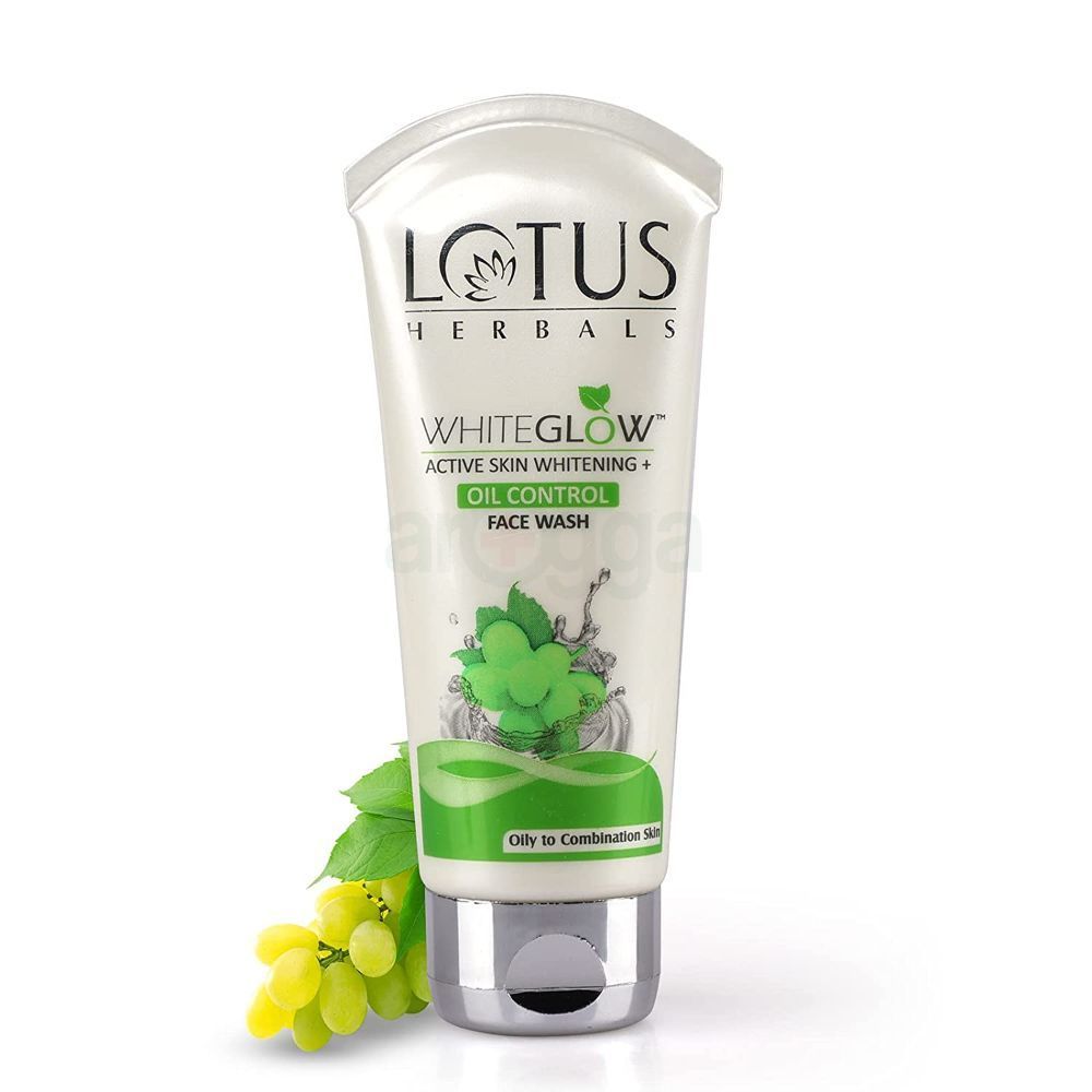 Lotus Herbals Whiteglow Active Skin Whitening + Oil Control Face Wash 100g  