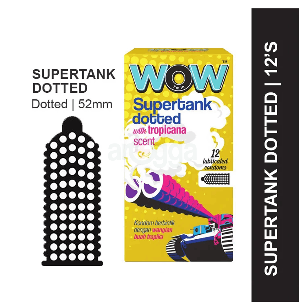 Care WOW Supertank Dotted With Tropicana Scent Condom - 12Pcs Pack (Made In Malaysia)  