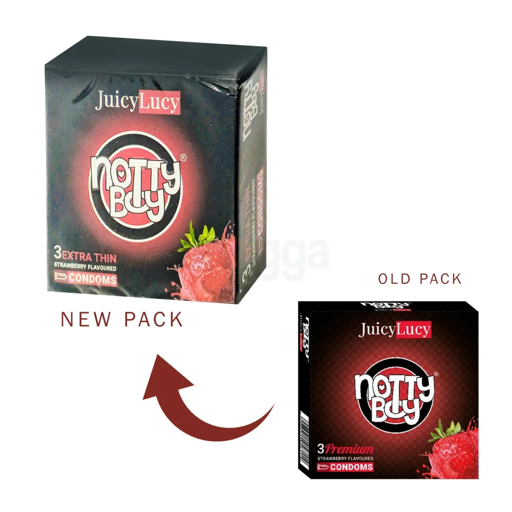 NottyBoy JuicyLucy–Strawberry Flavour Condoms 3's Pack  