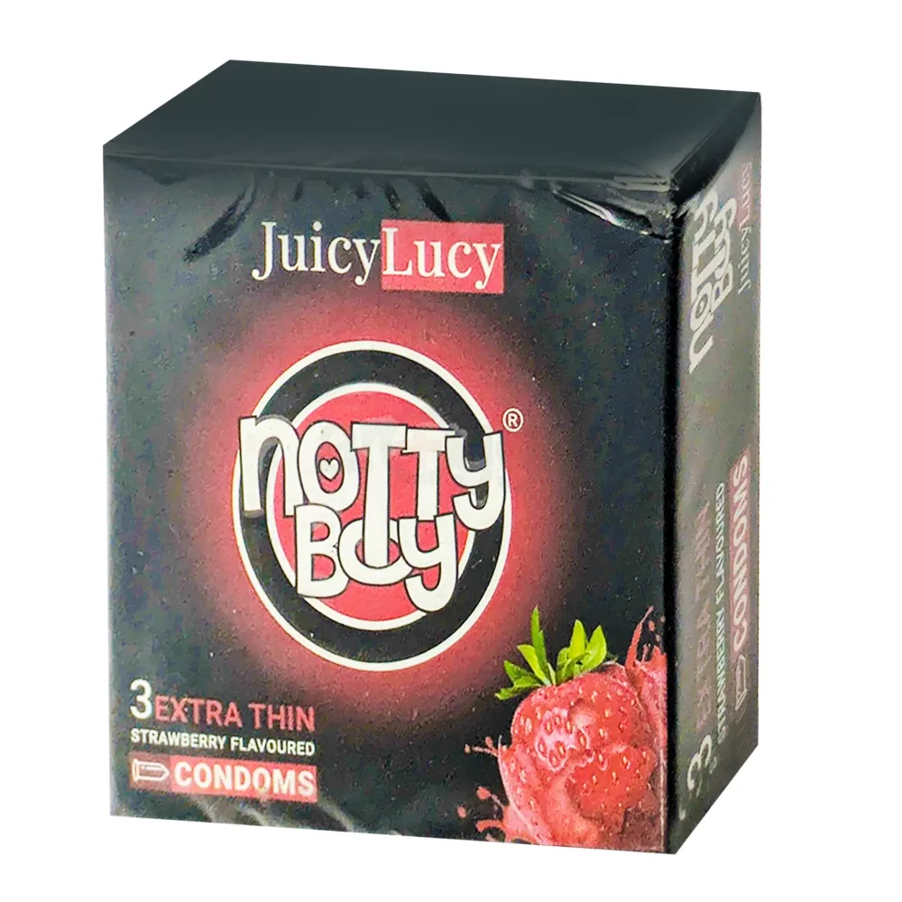 NottyBoy JuicyLucy–Strawberry Flavour Condoms 3's Pack  
