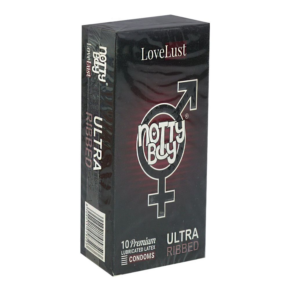 NottyBoy LoveLust–Ultra Ribbed Condoms 10's Pack  