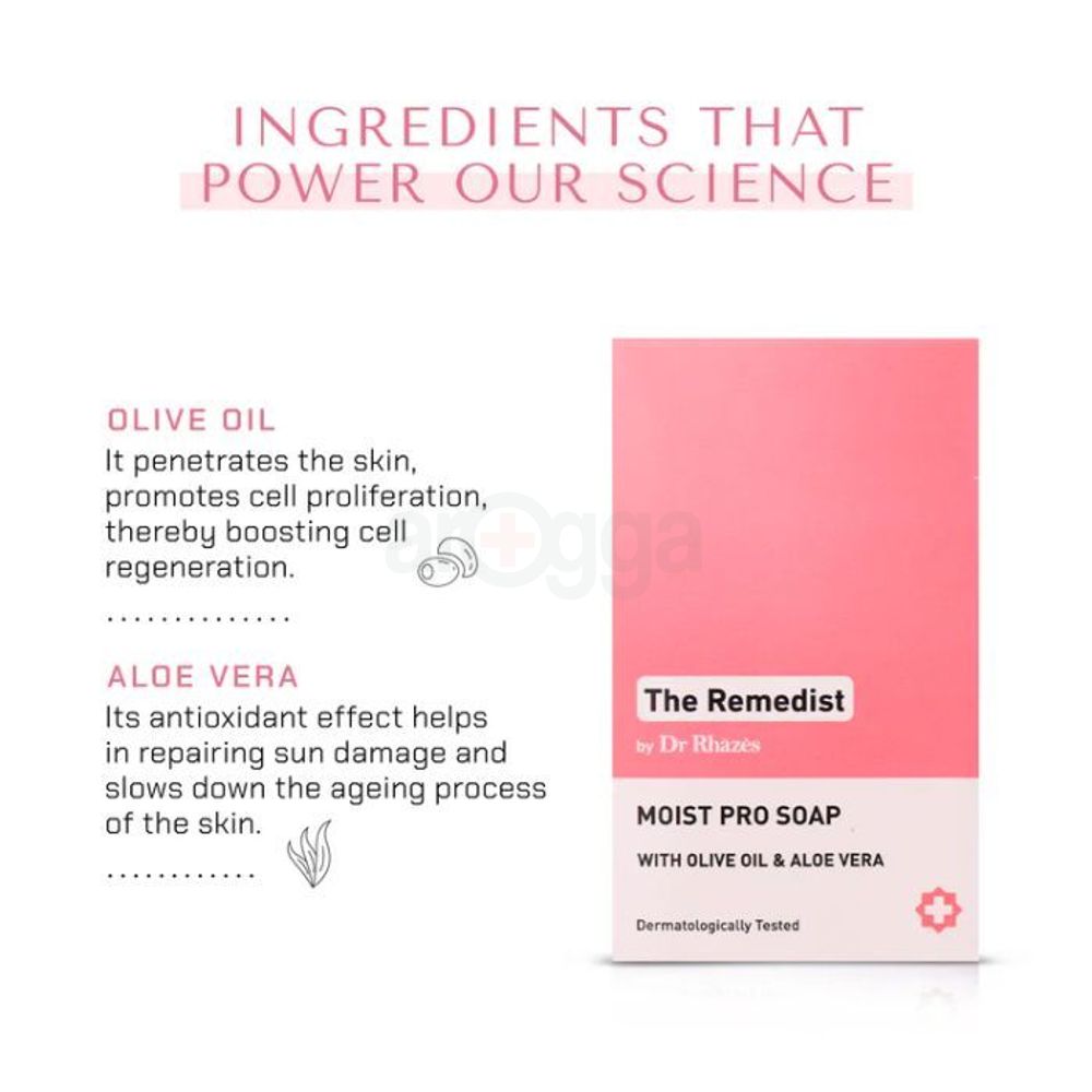 The Remedist by Dr Rhazes Moist Pro Soap with Olive Oil & Aloevera 100g  