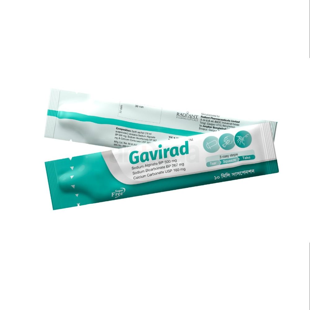 Gavirad Sachet 500mg+267mg+160mg/10ml sachet