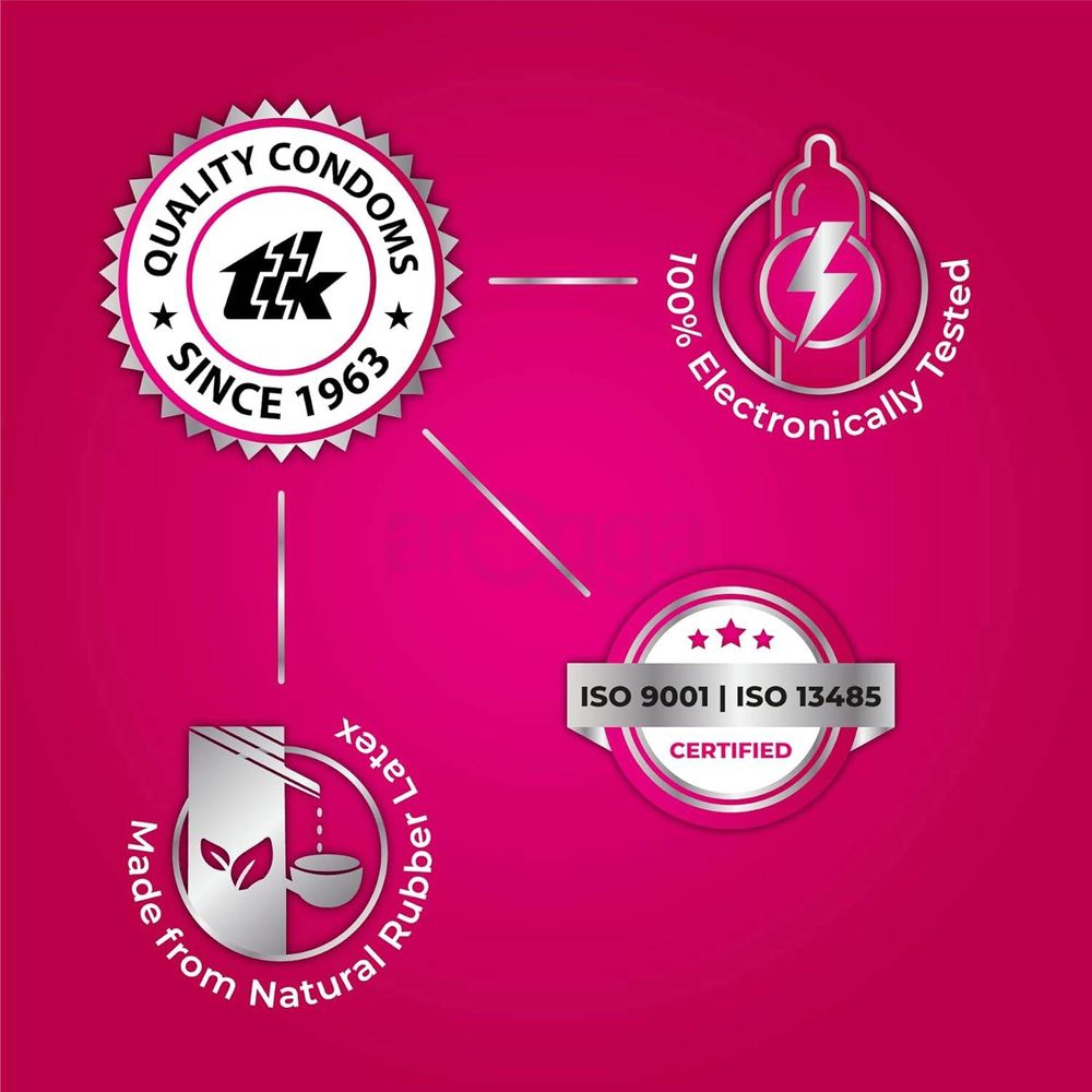 Skore Strawberry 1500+ Dotted with Extra Lubrication Condom - 10Pcs Pack  