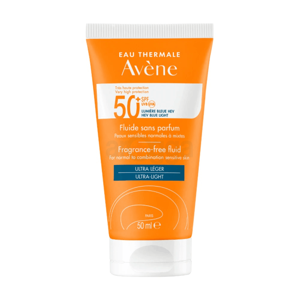 Avene Sun Protect Ultra-Broad Spectrum Fragrance Free Fluid with SPF50+ for Normal to Combination Sensitive Skin  