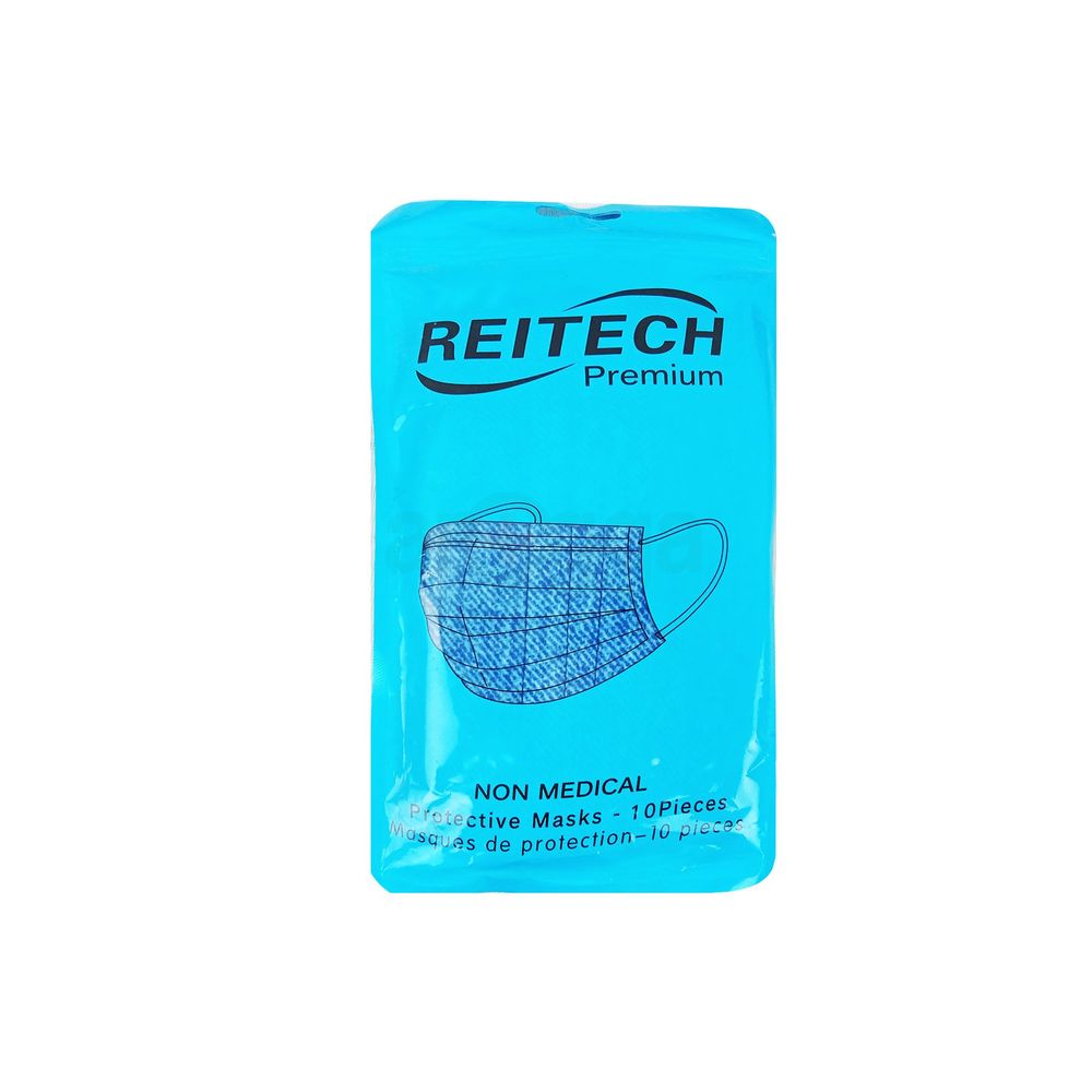 Face Mask Surgical 3 Layers with Nose Pin(Reitech) Black 10's Pack  
