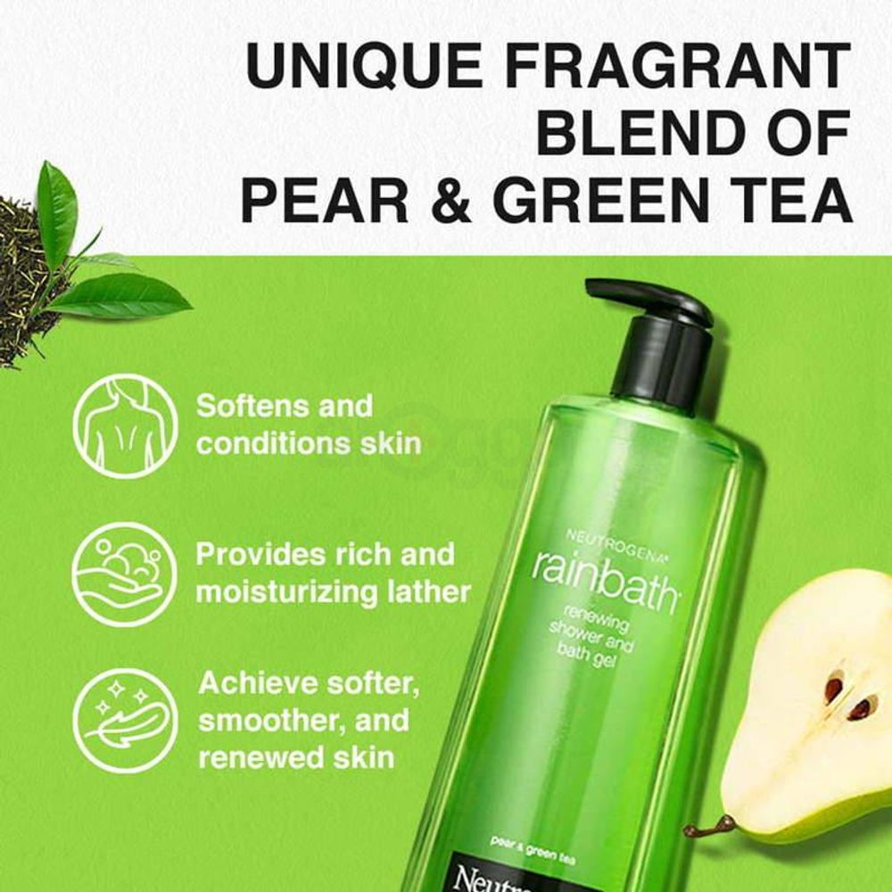 Neutrogena Rainbath Refreshing Shower & Bath Gel with Pear & Green Tea -  Arogga Beauty Store