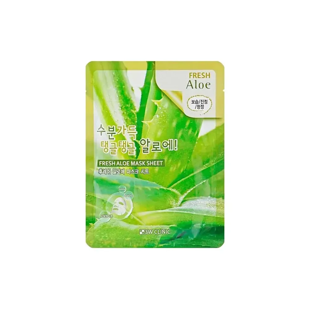 3W Clinic Fresh Aloe Sheet Mask 23g - Arogga Beauty Store