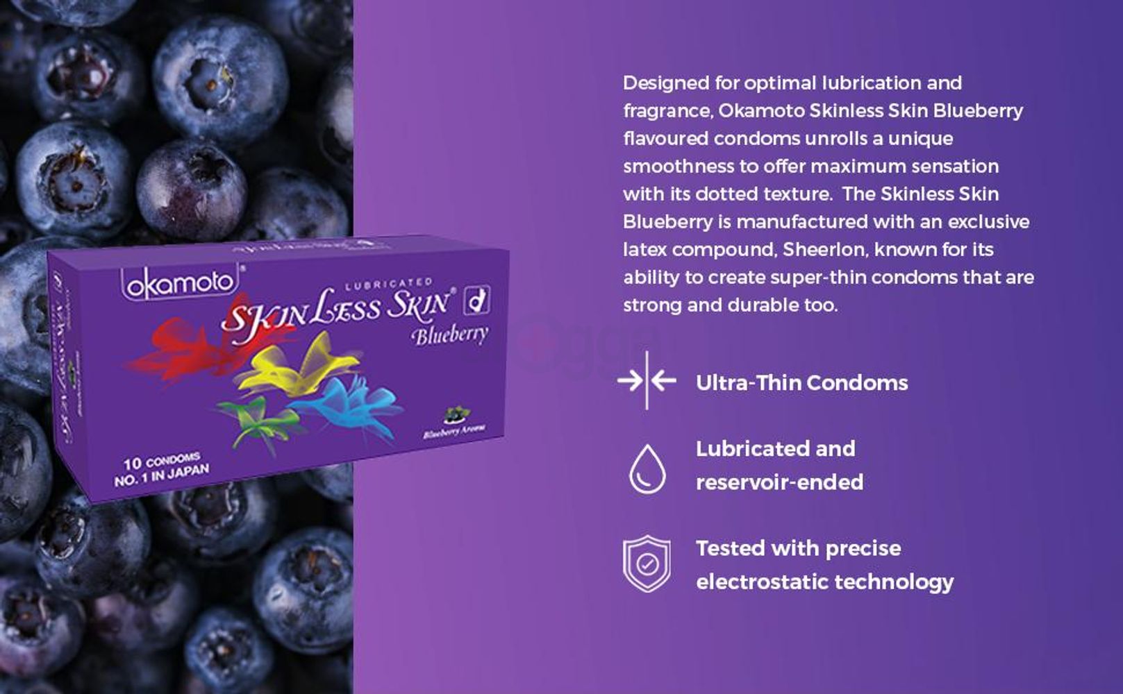 Okamoto Skinless Skin Blueberry Condom