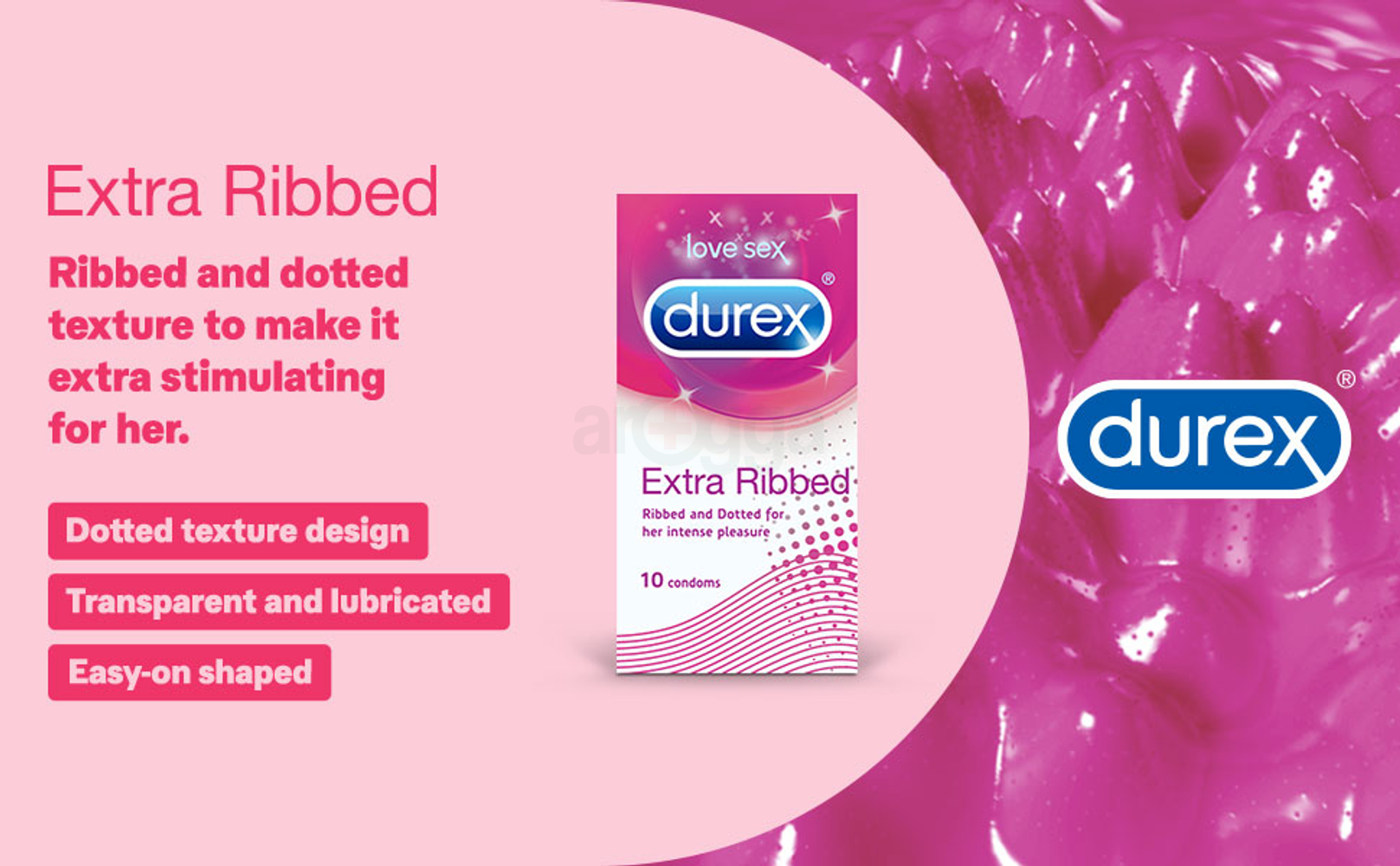 Durex Extra Ribbed Condom