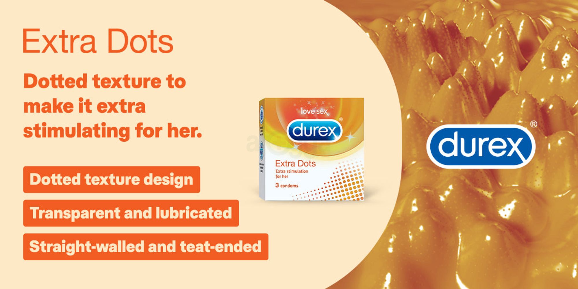 Durex Extra Dots - 3 Condoms-1