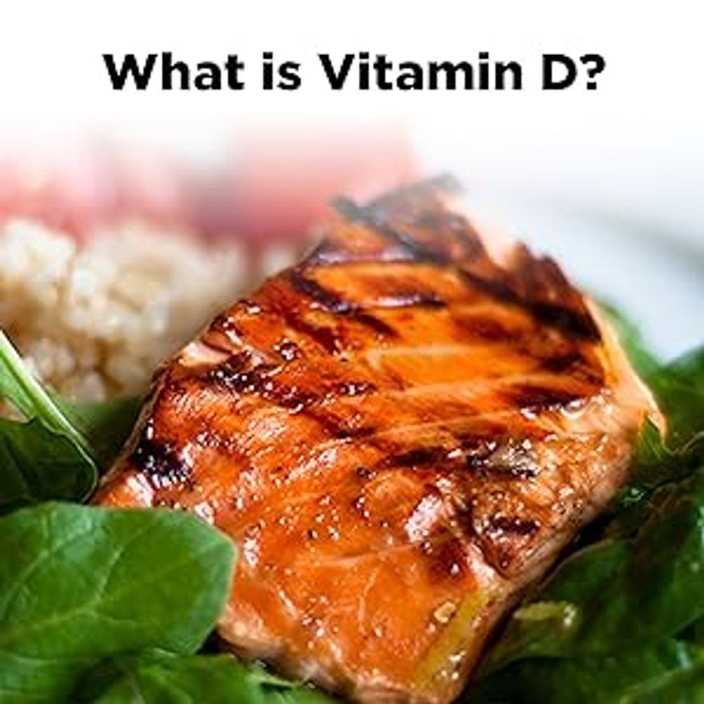 grilled salmon on spinach with text that reads what is vitamin d?