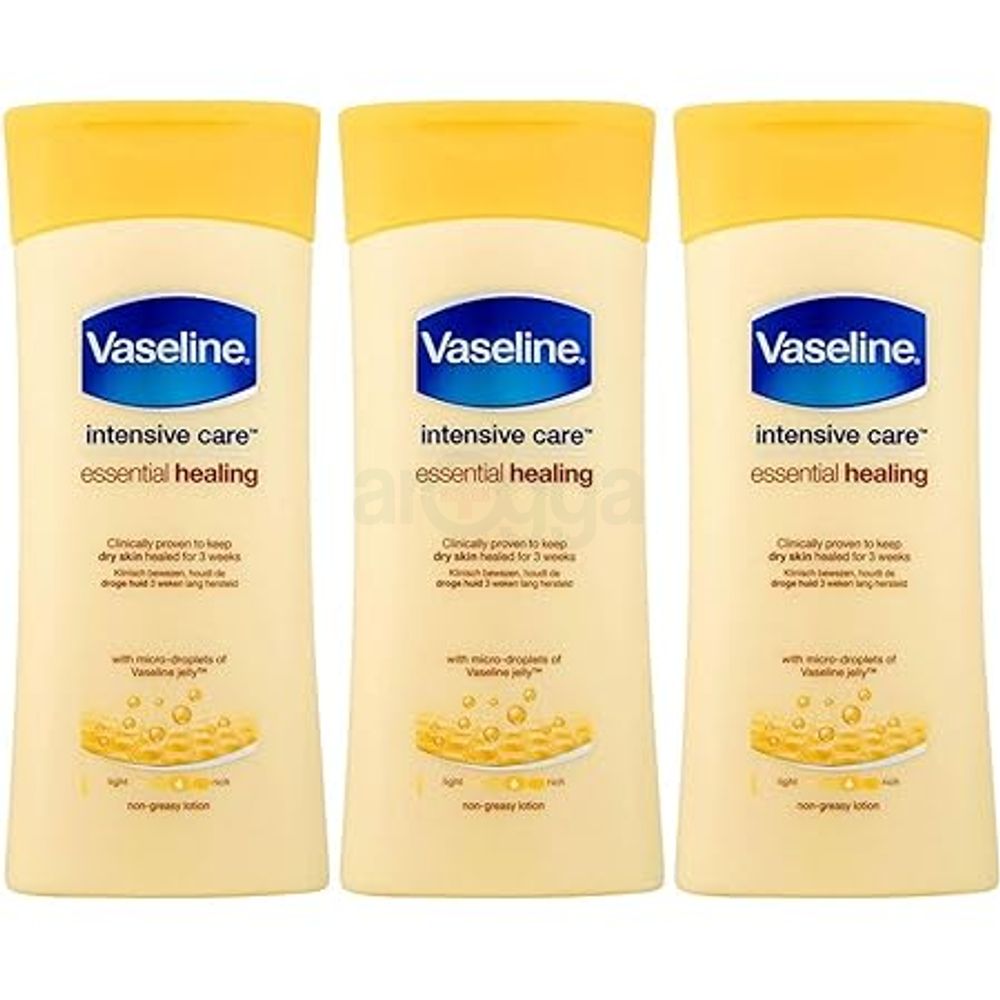 Vaseline Intensive Care Essential Healing Body Lotion - 6.76 Fl Oz / 200 mL x 3 Pack