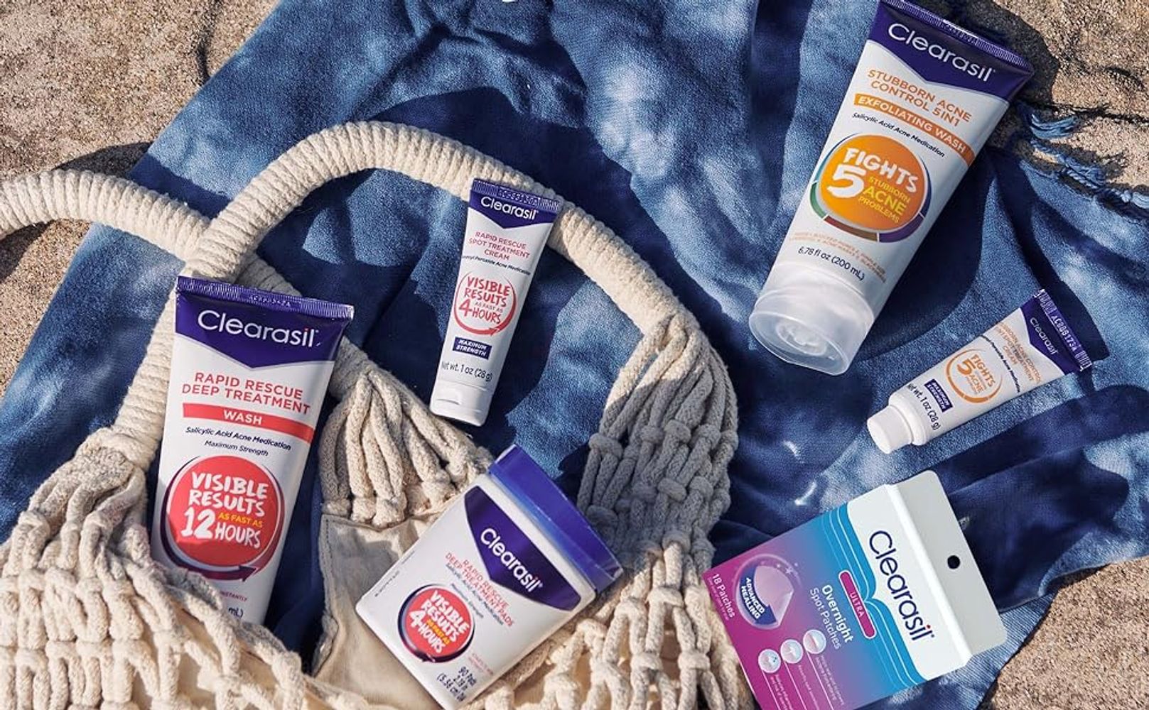 Clearasil wash, spot treatment, cleansing pads, cleanser