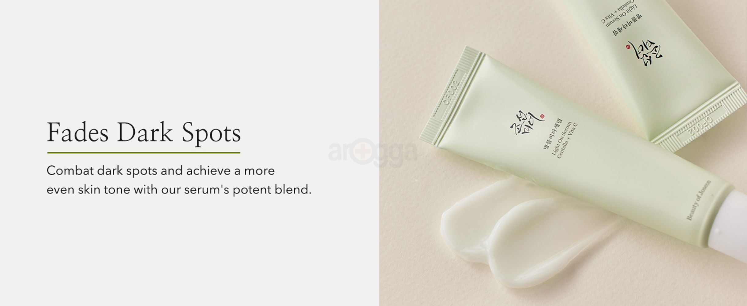 Fades dark spots, brightening serum. Even skin-tone
