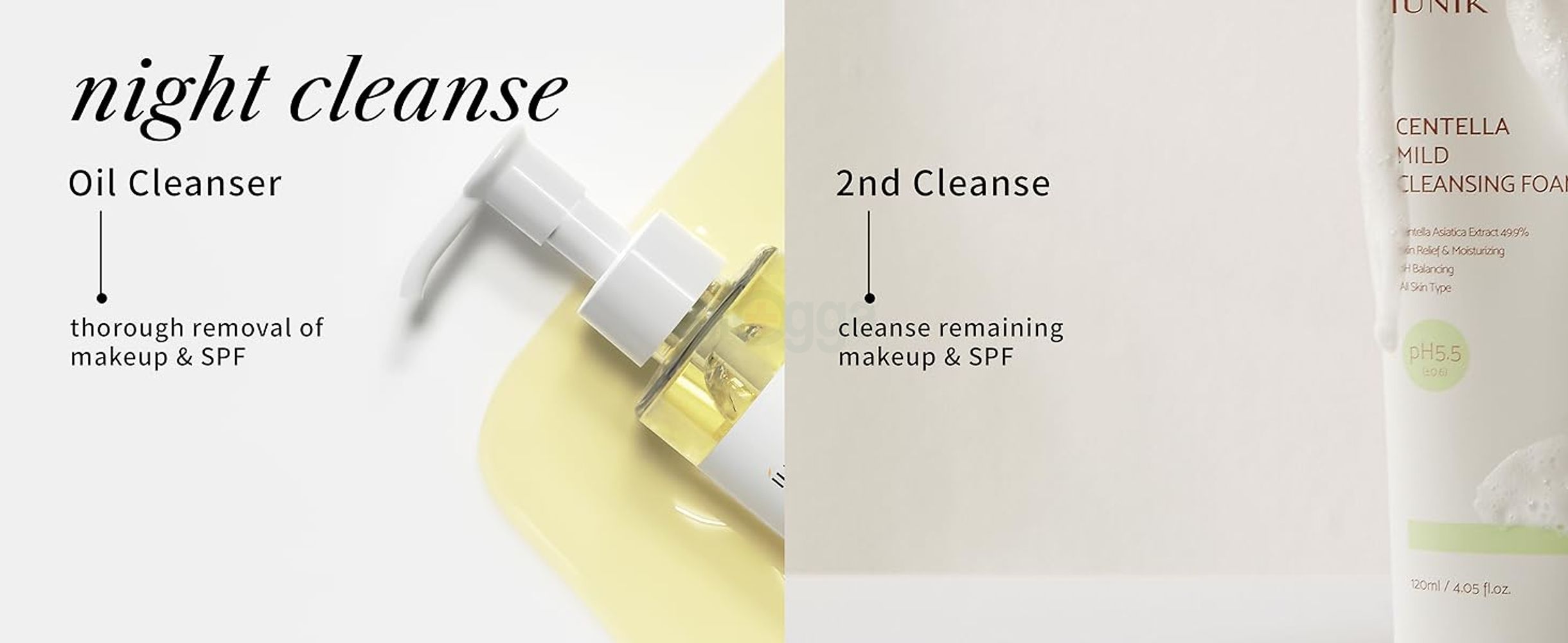 Night Cleansing Routine Remove Makeup SPF Dirt Impurities Oil Cleanser Foam 2nd Double Cleansing
