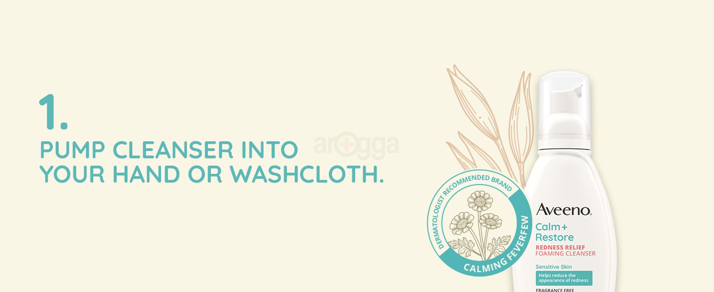 Step One: Pump cleanser into your hand or washcloth