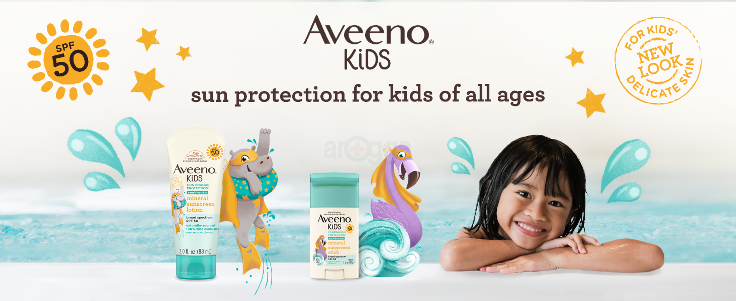 Aveeno Kids Sun protection for kids of all ages