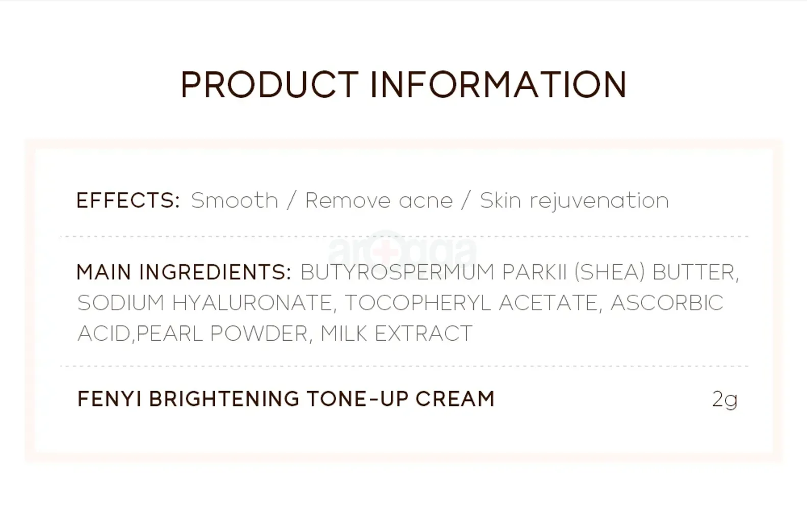 Fenyi Brightening Tone Up Cream 2Gm - 20Pcs