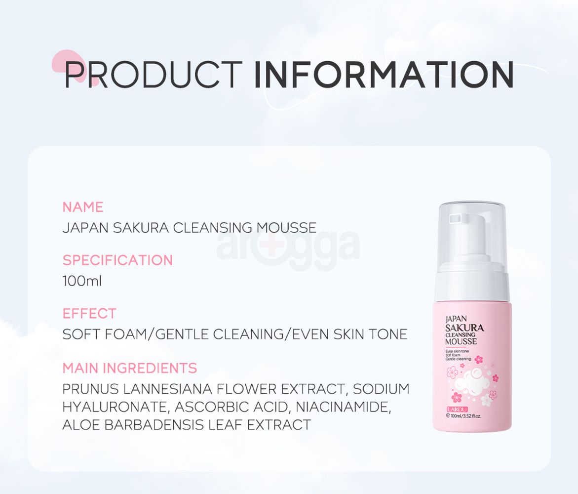 Laikou Japan Sakura Cleansing Mousse Face Cleanser - 100Ml Se053C7F73Dca4607864A9F4Efe4A4665P