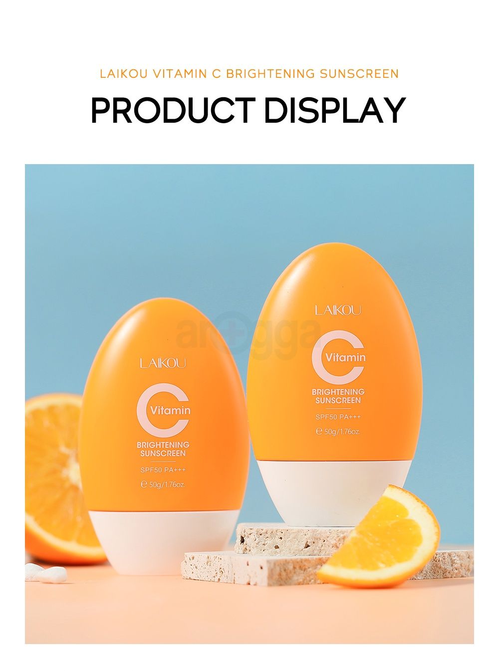 Laikou Vitamin C Sunscreen Brightening Uv Sunblock Spf50 Pa+++ 50G Sg 11134202 23010 18Lz9Pauc1Lv6D