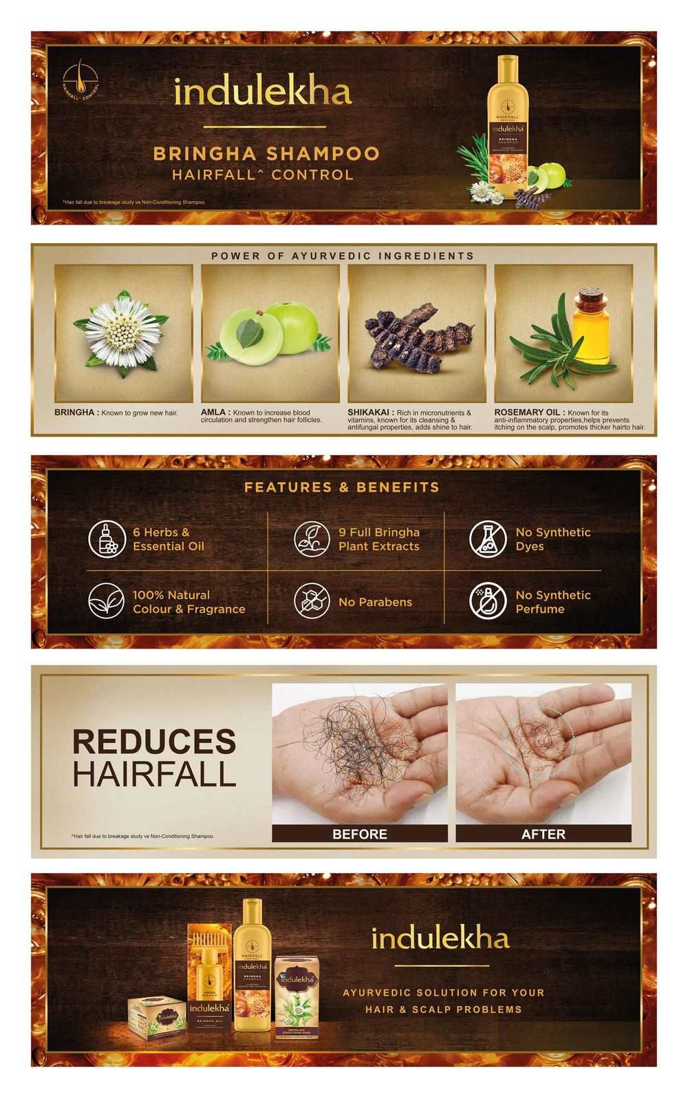 Indulekha Bringha Hairfall Control Shampoo - Arogga Beauty Store, image size:1000x1593