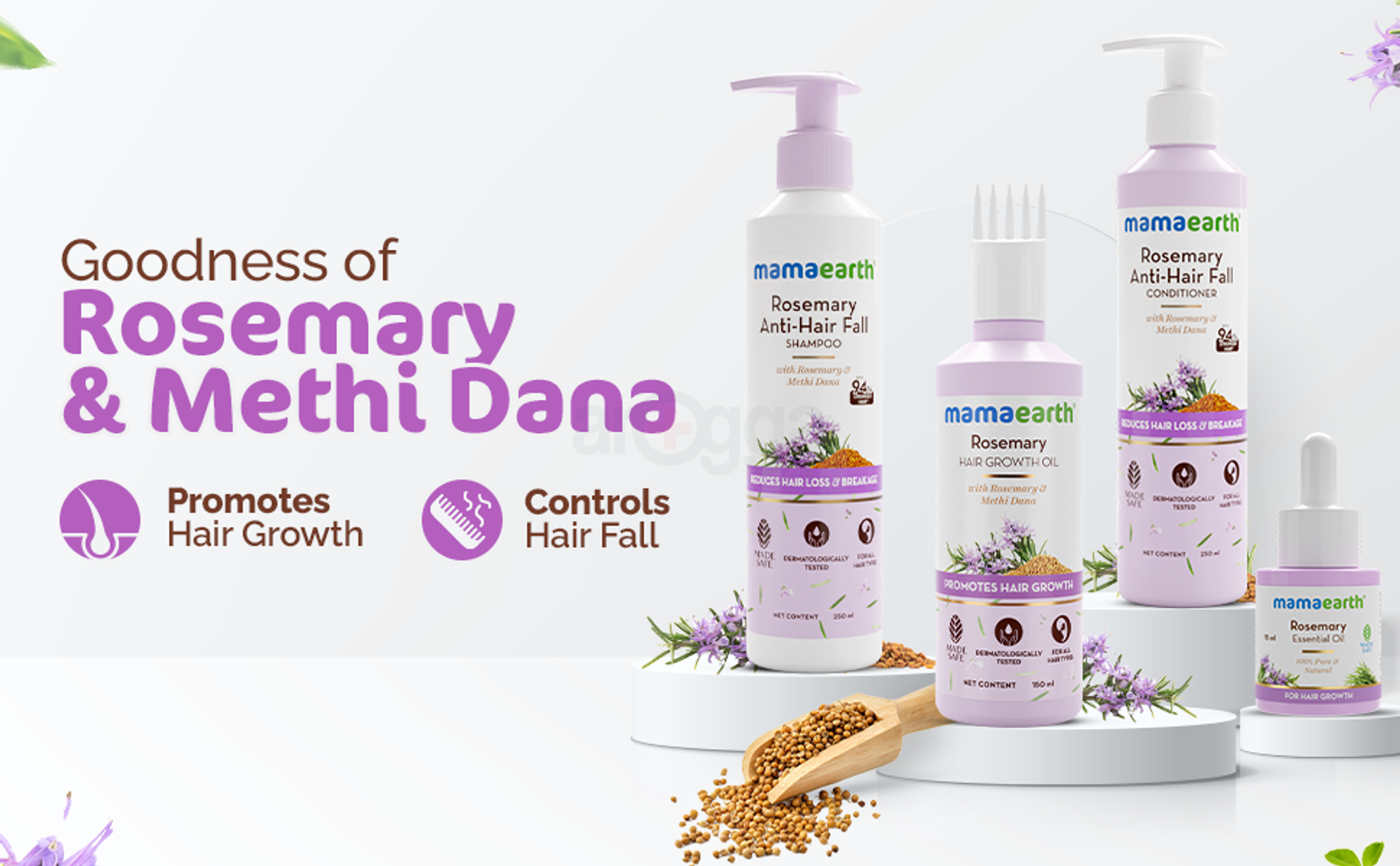 Mamaearth Rosemary Hair Growth Oil with Rosemary &amp; Methi Dana