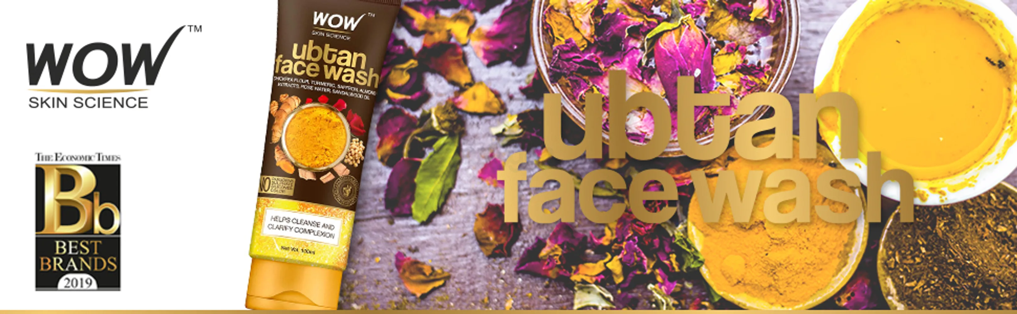 WOW Skin Science Ubtan Foaming Face Wash with Built-In Face Brush