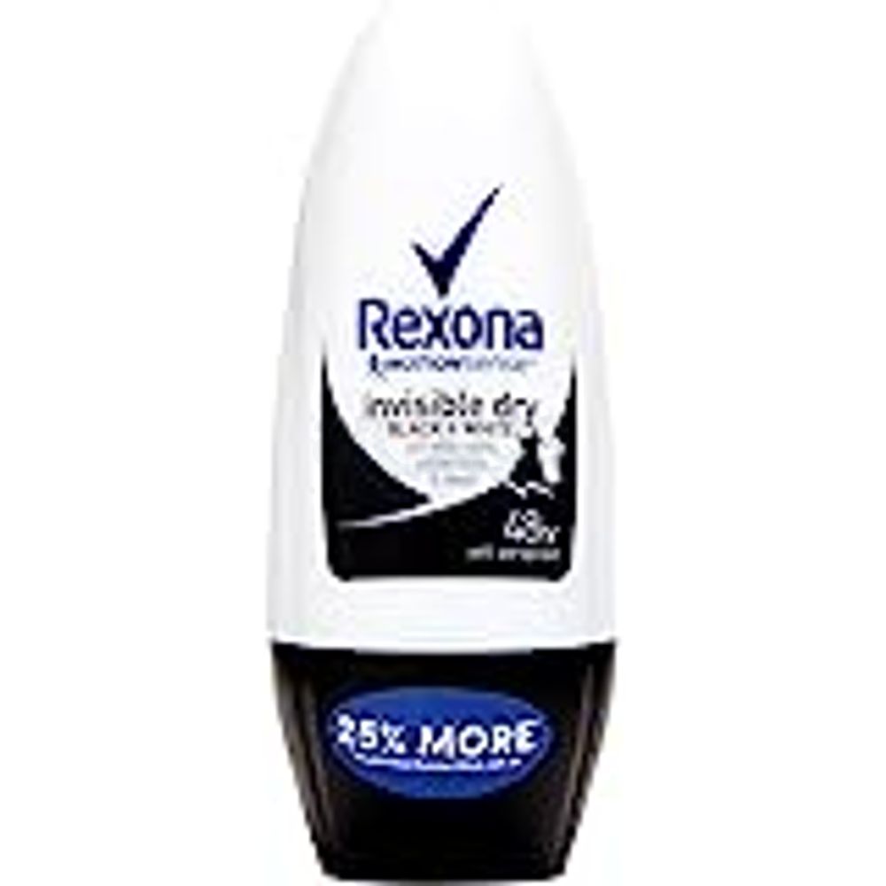 Rexona Invisible Dry Black and White Roll-on Deodorant, 50ml