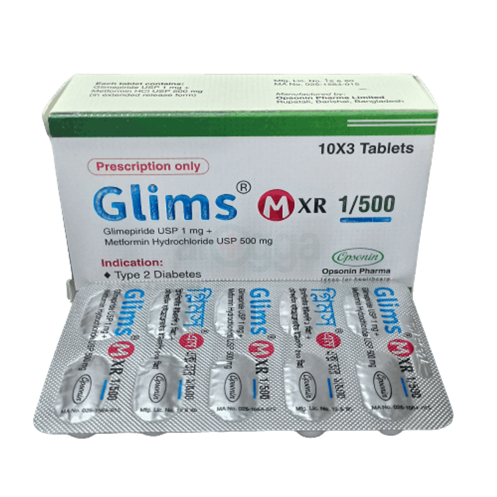 Glims M XR 1/500 price in Bangladesh | Arogga Online Pharmacy