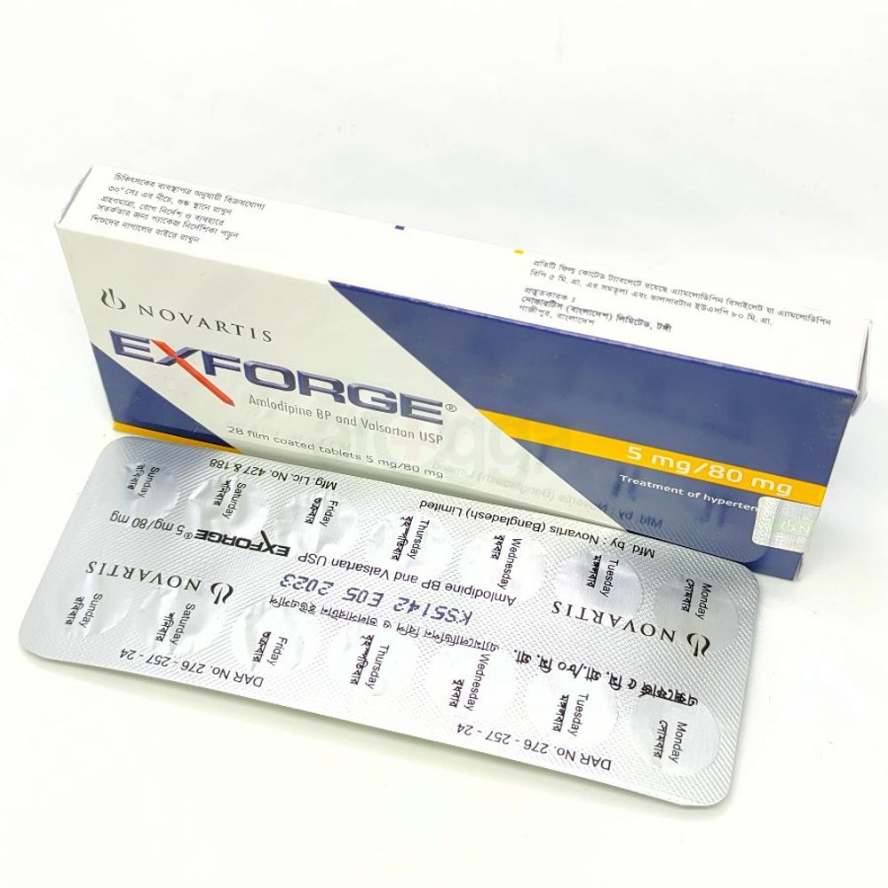 Exforge 5/80 5mg+80mg Tablet - Arogga Online Pharmacy
