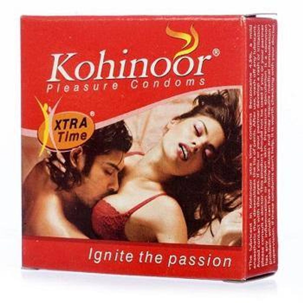 Kohinoor Xtra Time Condom 3's Pack - Arogga Online Pharmacy, image size:1000x1000