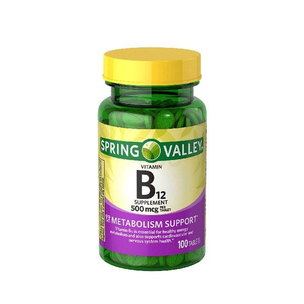 Spring Valley Vitamin B12 Metabolism Support 500mg 100 Tablets - Arogga ...