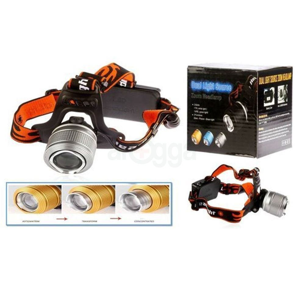 Rechargeable Led Headlight Dual Light Zoom Headlamp for using in OT Cycling BK Riding and Fishing - Arogga Online Pharmacy