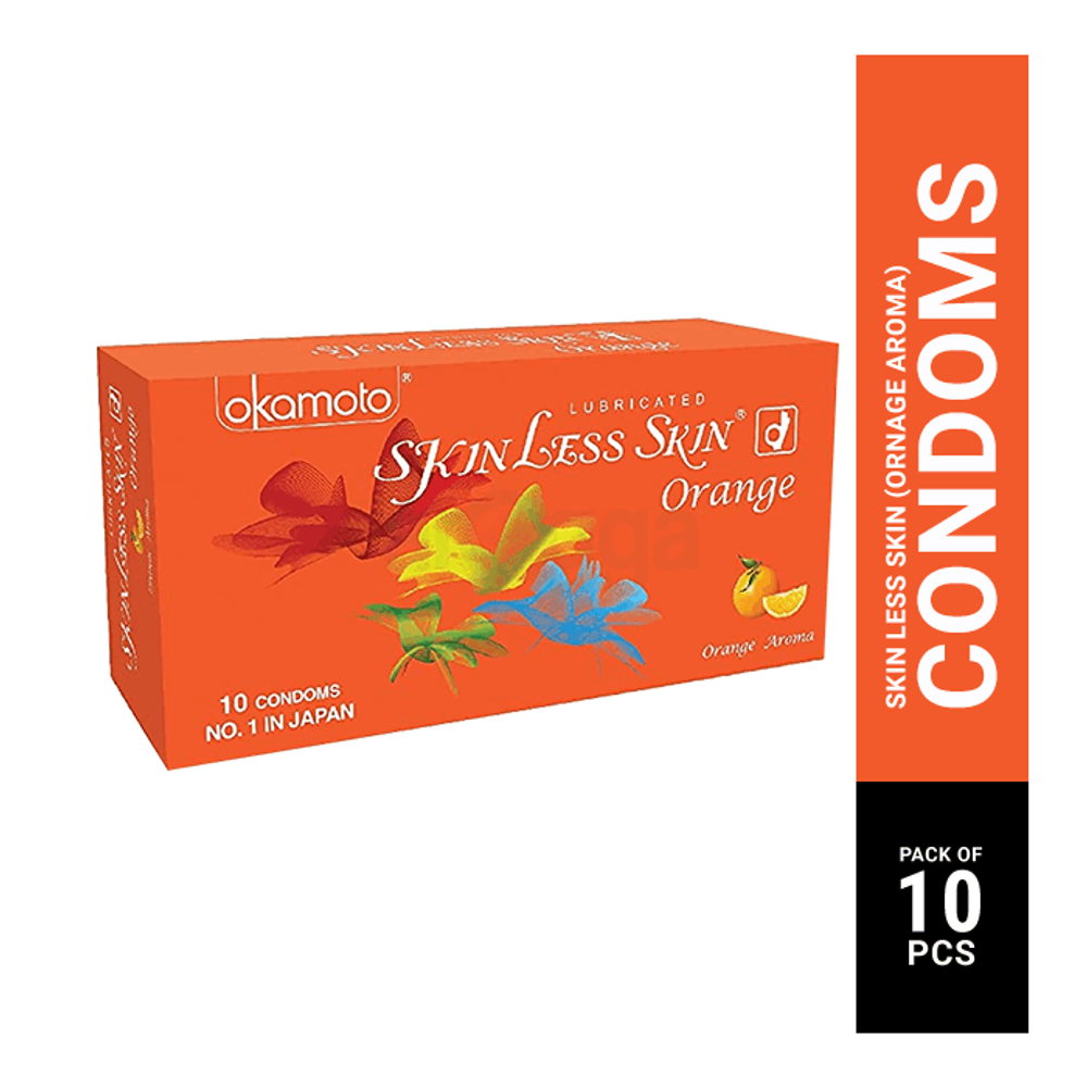 Okamoto Skinless Skin - Orange Dotted Condom - 10Pcs Pack(Japan ...