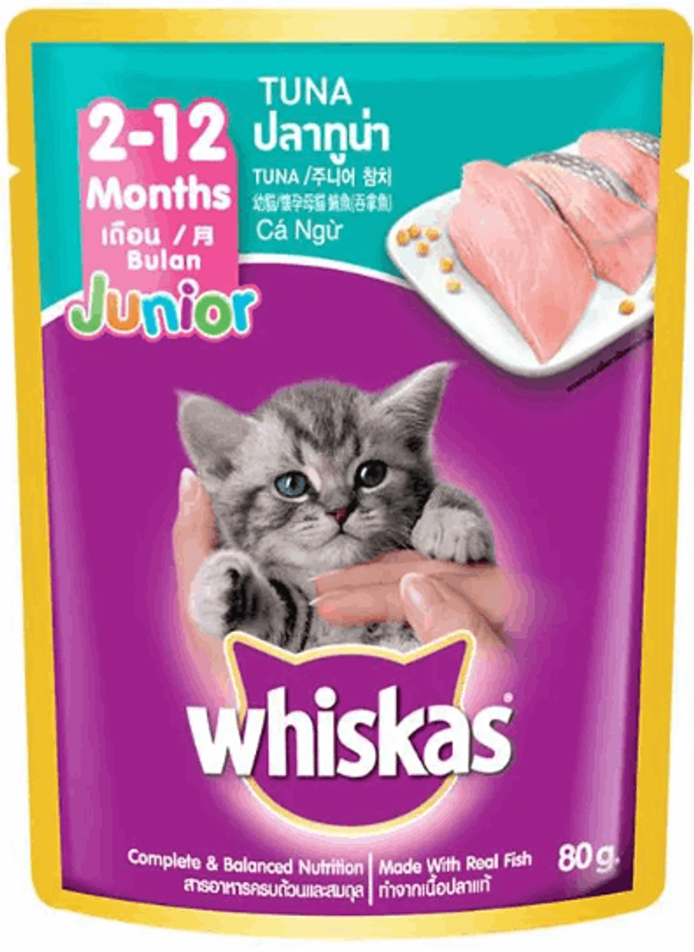 Whiskas Kitten Tuna in Jelly 80g Pouch Arogga Online Pharmacy
