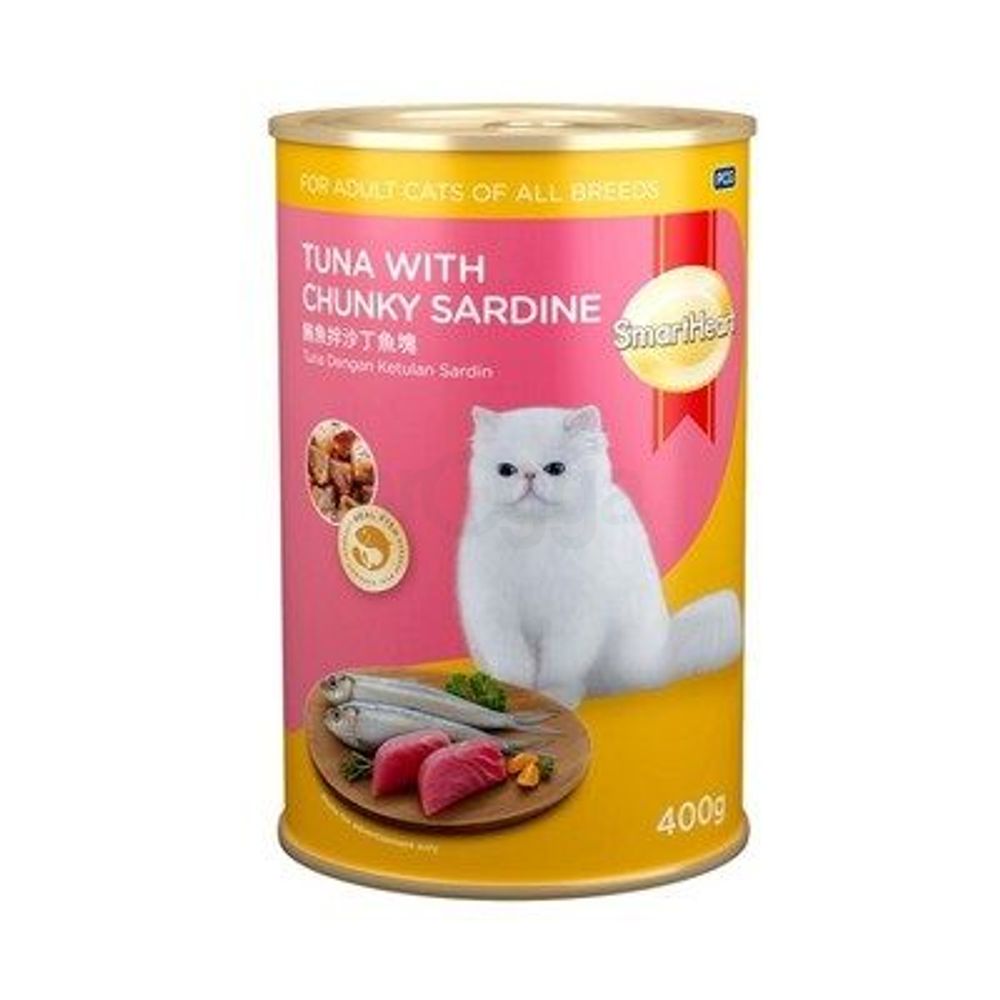 Smartheart Adult Cat Food Tuna & Sardine In Jelly - 400g Can 400gm Cat ...