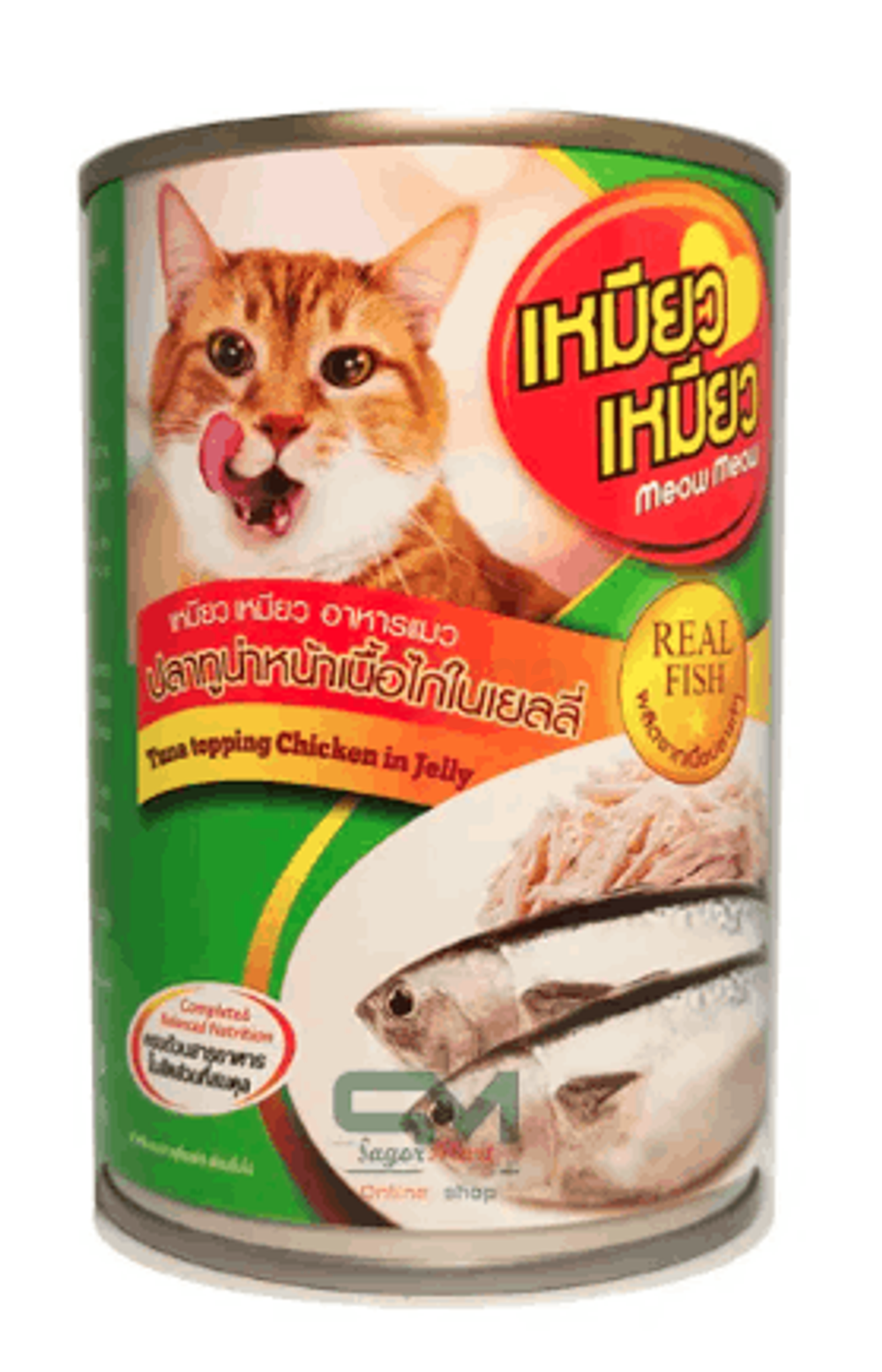Meow Meow Cat Food Real Fish Tuna Topping Chicken In Jelly - 400g Can ...