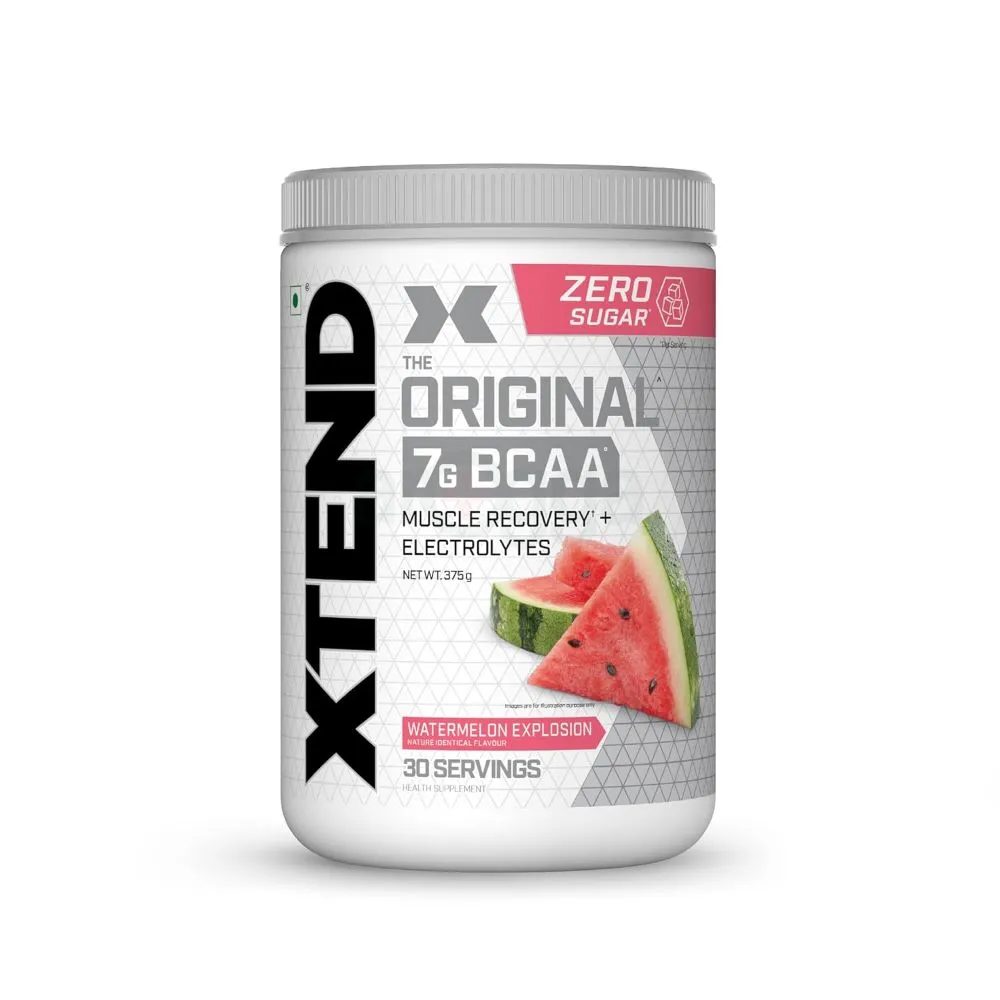 Xtend Original BCAA Powder (Watermelon Explosion) - Sugar Free Workout Muscle Recovery Drink with 7g BCAA, | Amino Acid Supplement with L Glutamine & Electrolytes - 375 Gms (30 Servings)  