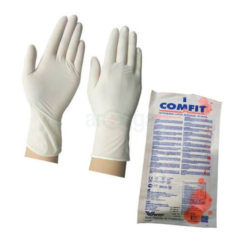 Comfit Surgical Hand Gloves Pair Powdered Latex Gloves Original - Main Image